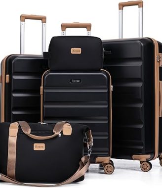 Luggage Sets 5 Piece,Hard Case Suitcase Set with Spinner Wheels,Hardshell Lightweight Travel Luggage with TSA Lock